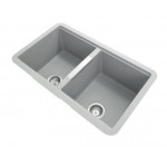 Aqu Concrete Grey Double Bowls Carysil Granite Stone Undermount Kitchen Sink Aqu Concrete Grey Double Bowls Carysil Granite Stone Undermount Kitchen Sink